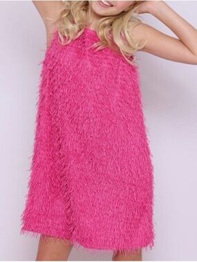 Lola + The Boys Mia Pink Fringe Dress Girls Kids 8
